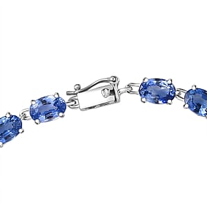 Luxoro AAA Ceylon Sapphire 12.20 ctw Classic Tennis Bracelet in 10K White Gold (7.25 In)