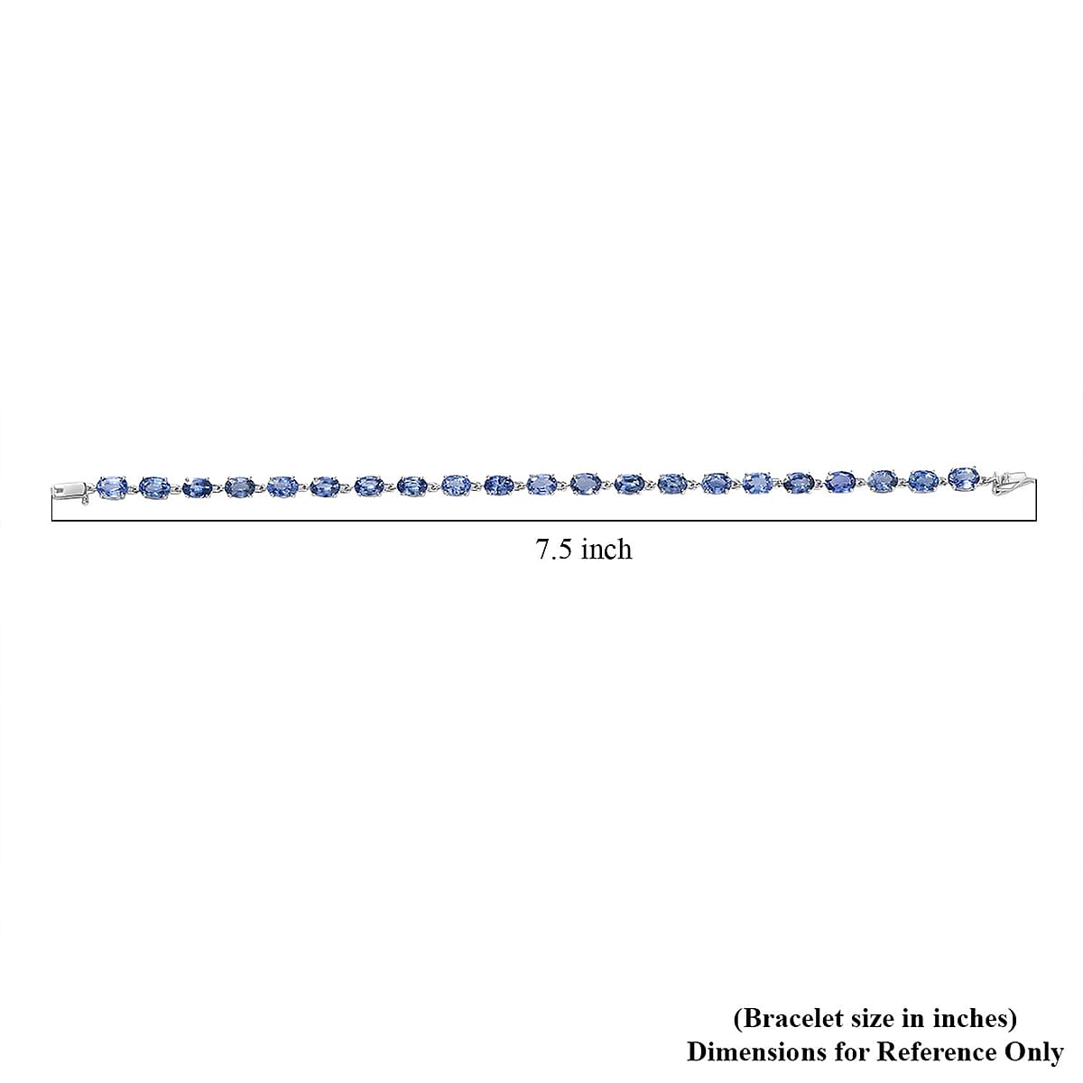 Luxoro AAA Ceylon Sapphire 12.20 ctw Classic Tennis Bracelet in 10K White Gold (7.25 In) image number 4