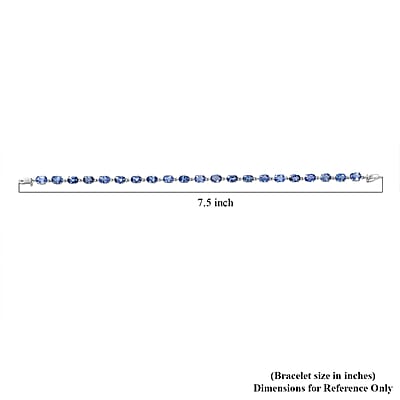 Luxoro AAA Ceylon Sapphire 12.20 ctw Classic Tennis Bracelet in 10K White Gold (7.25 In)