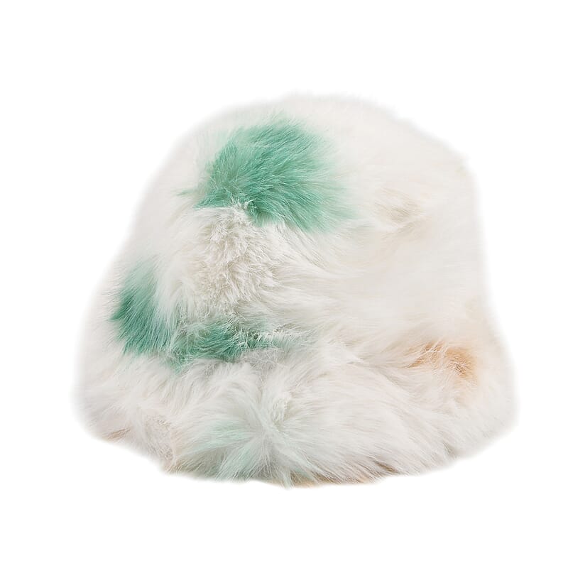 Tamsy Green Faux Fur Hat with Bicolor