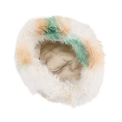 Tamsy Green Faux Fur Hat with Bicolor