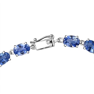 Luxoro AAA Ceylon Sapphire 11.15 ctw Classic Tennis Bracelet in 10K White Gold (6.50 In)