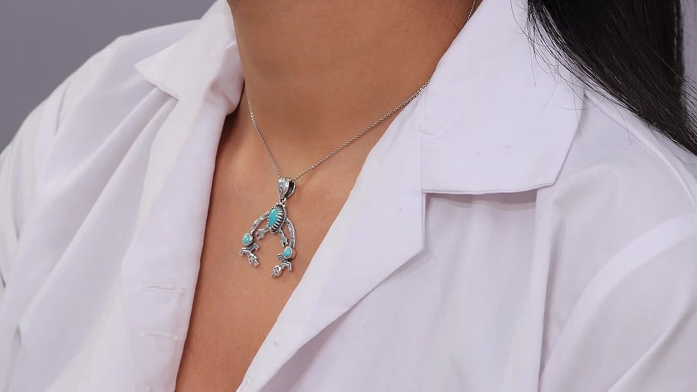 D'Joy Artisan Crafted Tahoe Nevada Turquoise 1.90 ctw Pendant without Chain in Sterling Silver