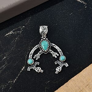 D'Joy Artisan Crafted Tahoe Nevada Turquoise 1.90 ctw Pendant without Chain in Sterling Silver