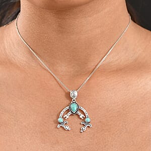 D'Joy Artisan Crafted Tahoe Nevada Turquoise 1.90 ctw Pendant without Chain in Sterling Silver