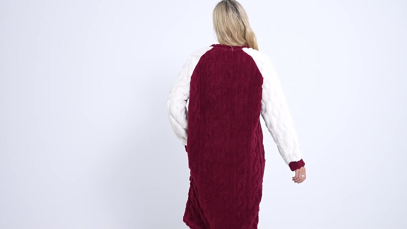 Tamsy Burgundy Fleece Lounger - One Size Fits Most