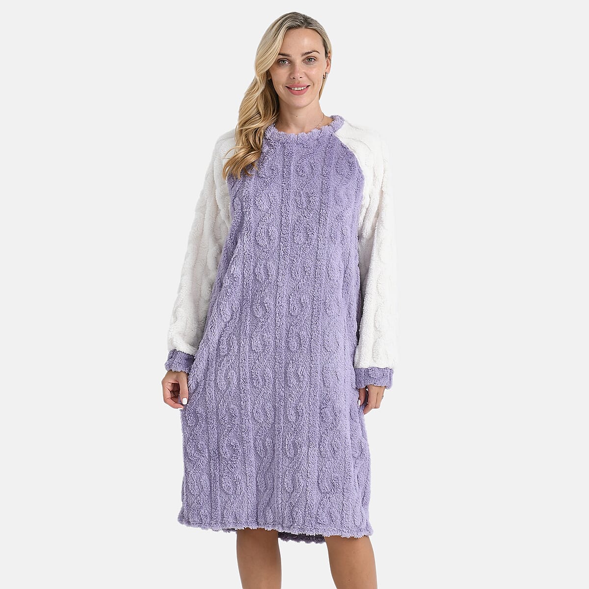 Tamsy Lilac Fleece Lounger - One Size Fits Most image number 0