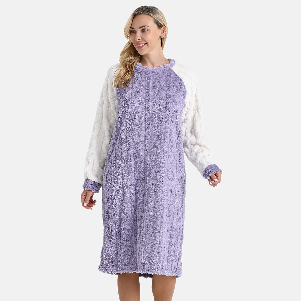 Tamsy Lilac Fleece Lounger - One Size Fits Most image number 1
