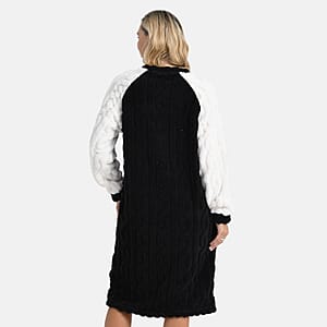 Tamsy Black Fleece Lounger - One Size Fits Most