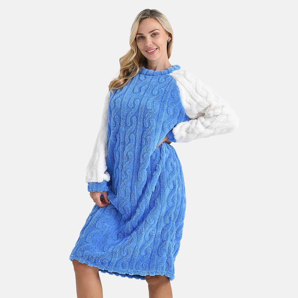 Tamsy Blue Fleece Lounger - One Size Fits Most image number 2