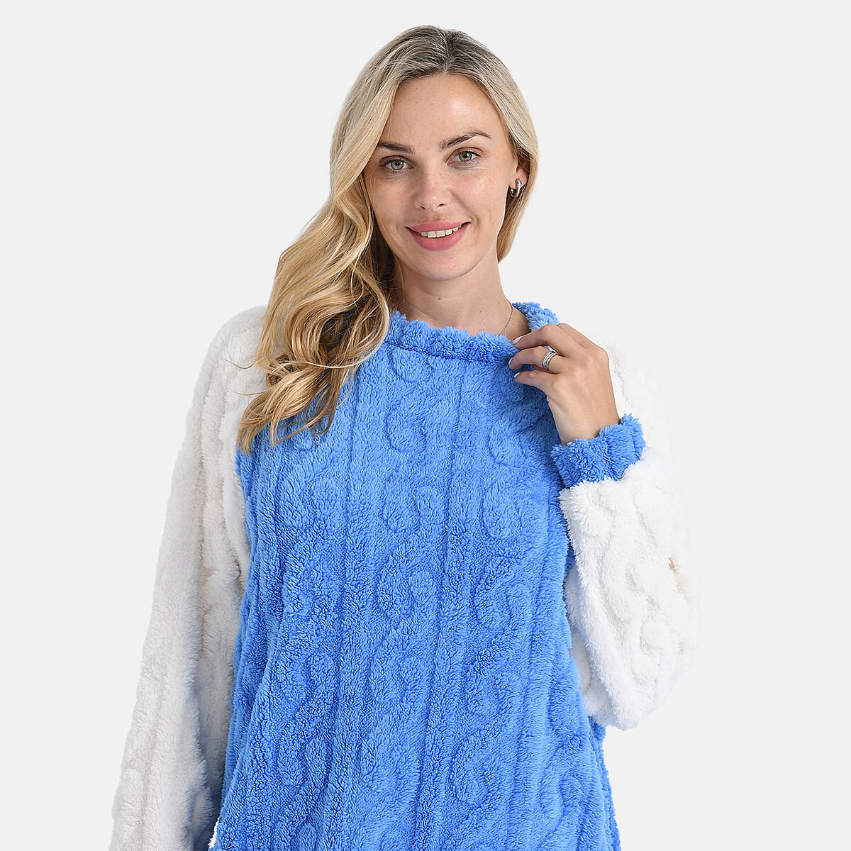 Tamsy Blue Fleece Lounger - One Size Fits Most image number 4