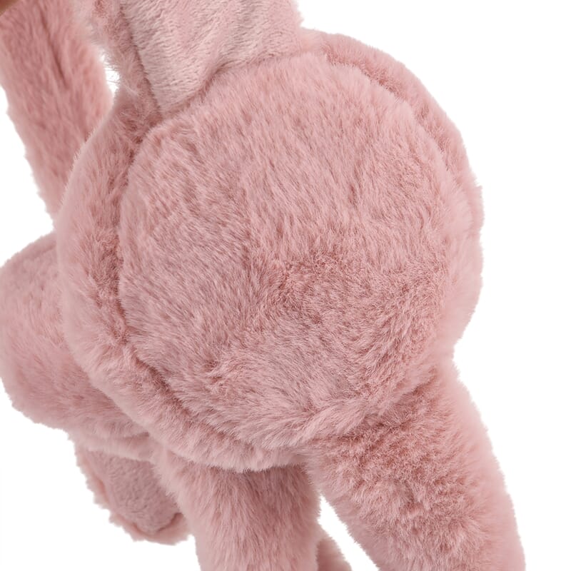 Tamsy Set of 2 Plain Pink and Animal Face Earmuff with Moving Jumping Rabbit Ears