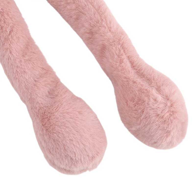 Tamsy Set of 2 Plain Pink and Animal Face Earmuff with Moving Jumping Rabbit Ears