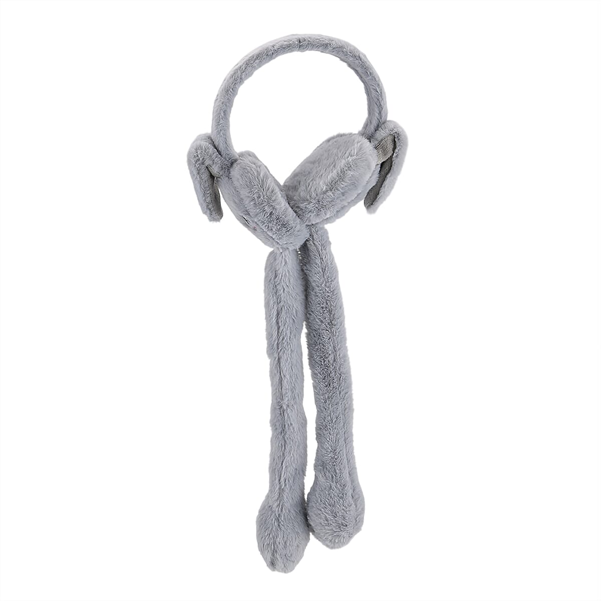  Tamsy Set of 2 Plain Grey and Animal Face Earmuff with Moving Jumping Rabbit Ears image number 2