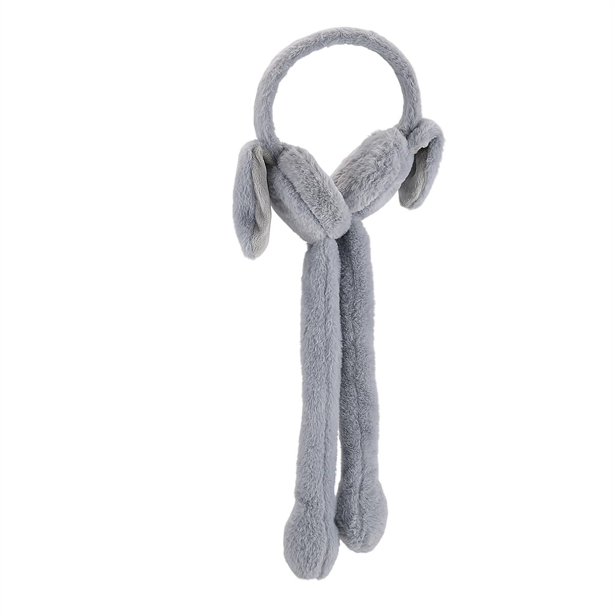  Tamsy Set of 2 Plain Grey and Animal Face Earmuff with Moving Jumping Rabbit Ears image number 4