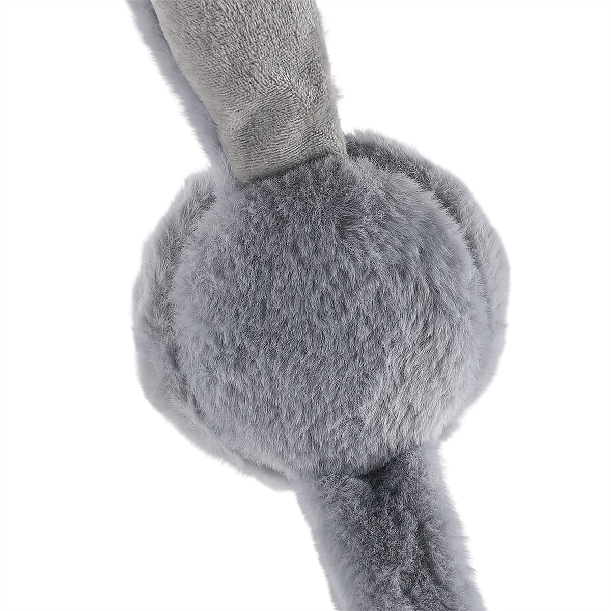  Tamsy Set of 2 Plain Grey and Animal Face Earmuff with Moving Jumping Rabbit Ears image number 7