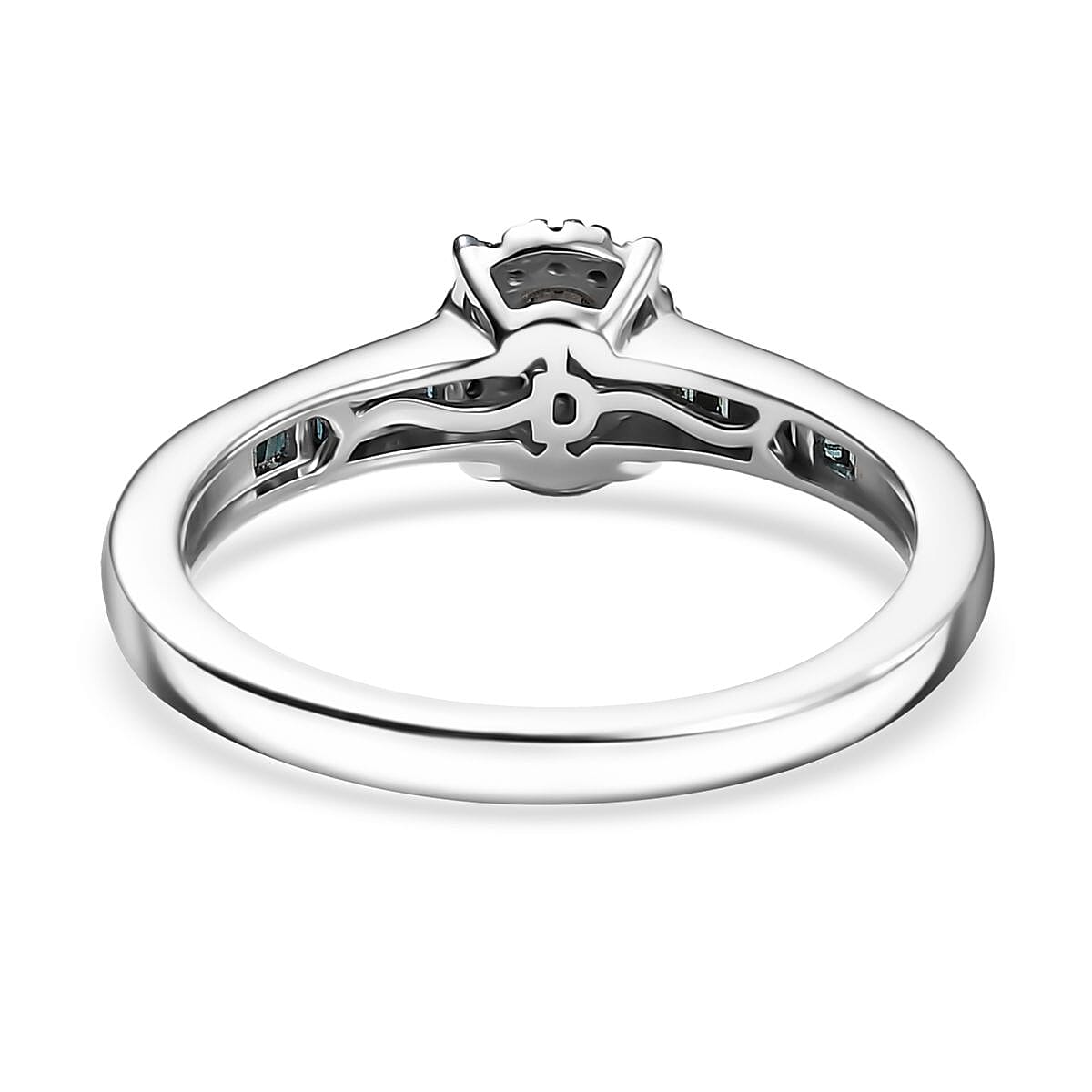 D'Joy Blue Diamond 0.33 ctw Starlit Grace Ring in Rhodium Over Sterling Silver (Size 6.0) image number 3