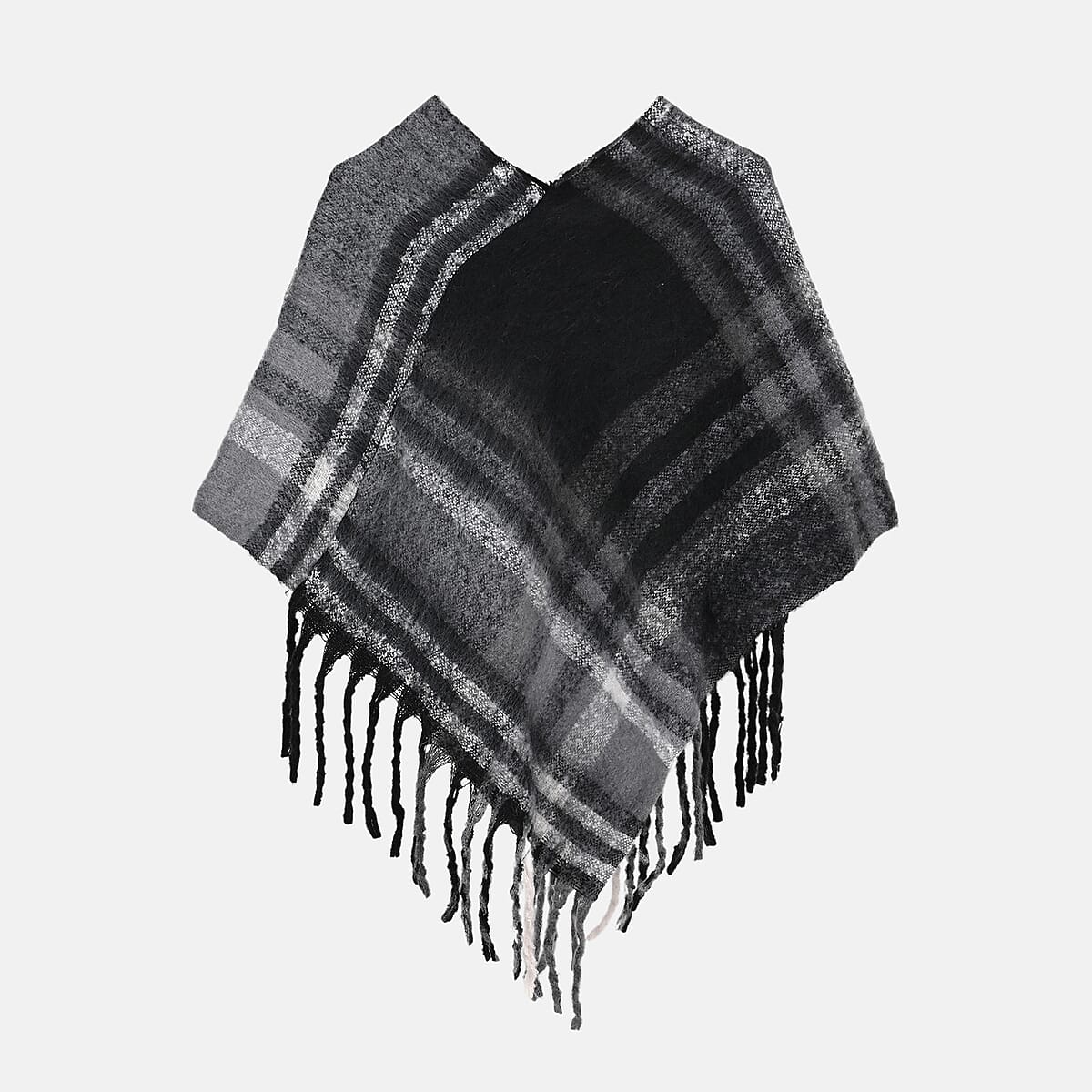 Tamsy Black Shawl with Fringes image number 3