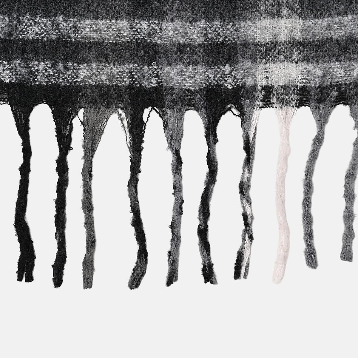 Tamsy Black Shawl with Fringes image number 4