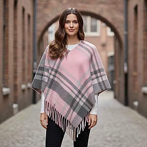 Tamsy Pink Shawl with Fringes
