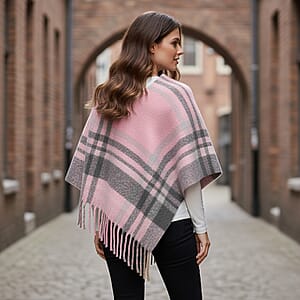 Tamsy Pink Shawl with Fringes