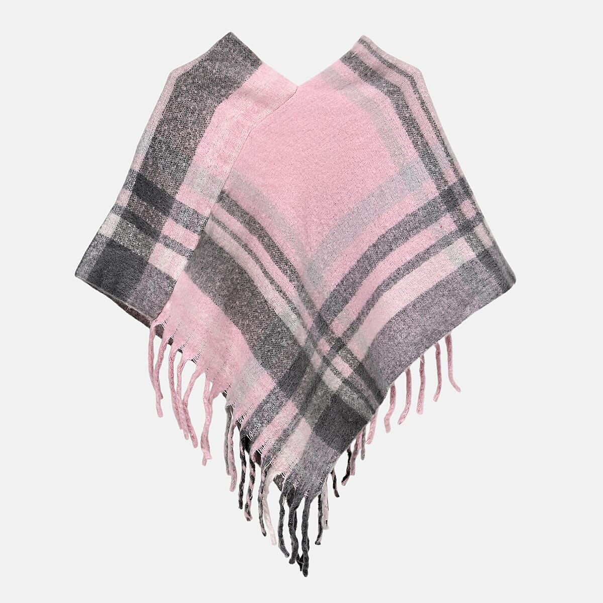 Tamsy Pink Shawl with Fringes image number 3
