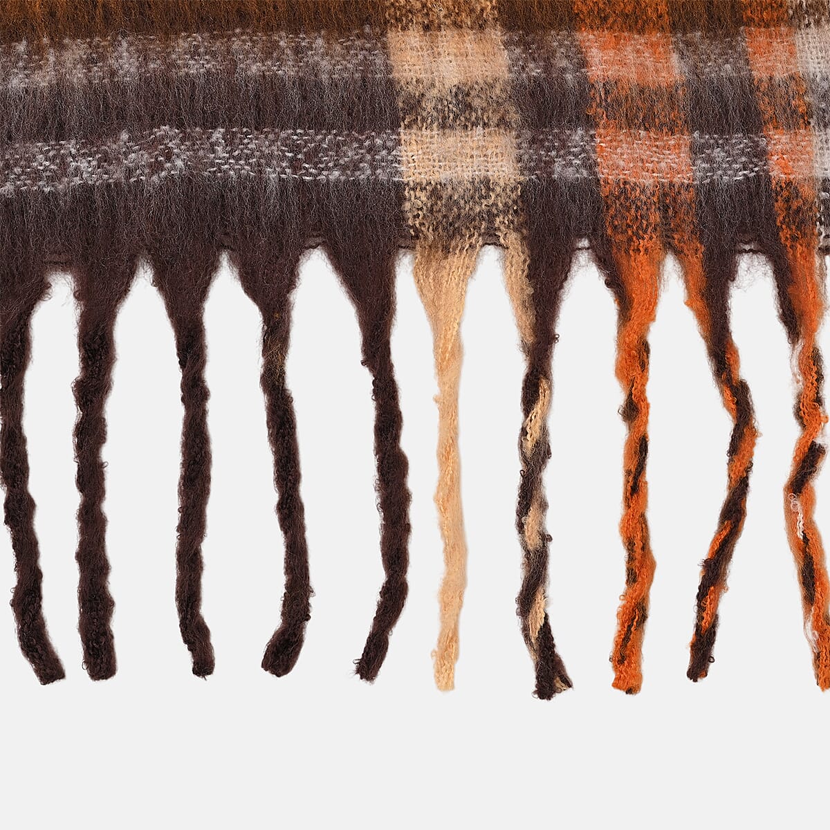 Tamsy Brown Shawl with Fringes image number 4