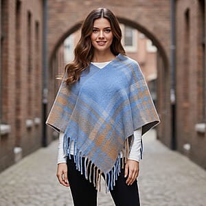 Tamsy Blue Shawl with Fringes