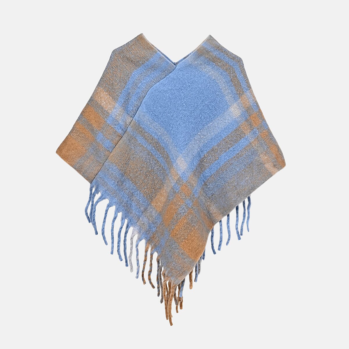 Tamsy Blue Shawl with Fringes image number 3