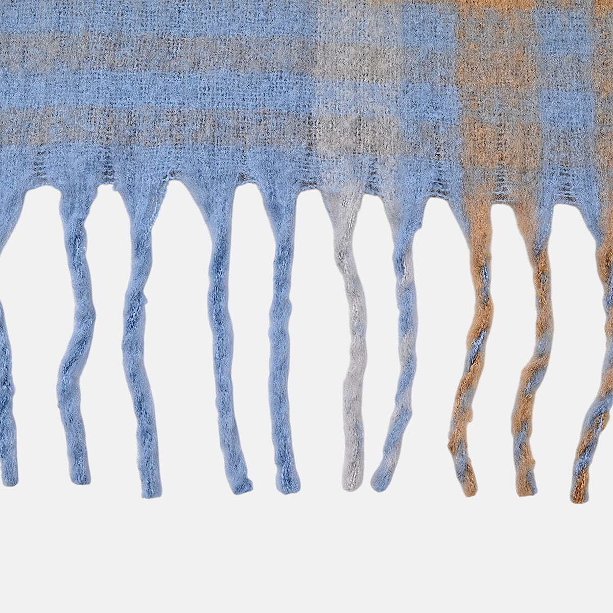 Tamsy Blue Shawl with Fringes image number 4