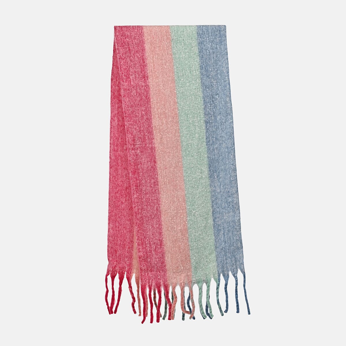 Tamsy Blue with Multi Color Scarf with Fringes image number 3