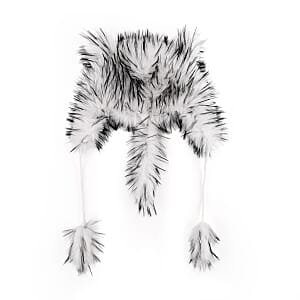 Tamsy White Hat with Bicolor Long Fur and Ears Decoration