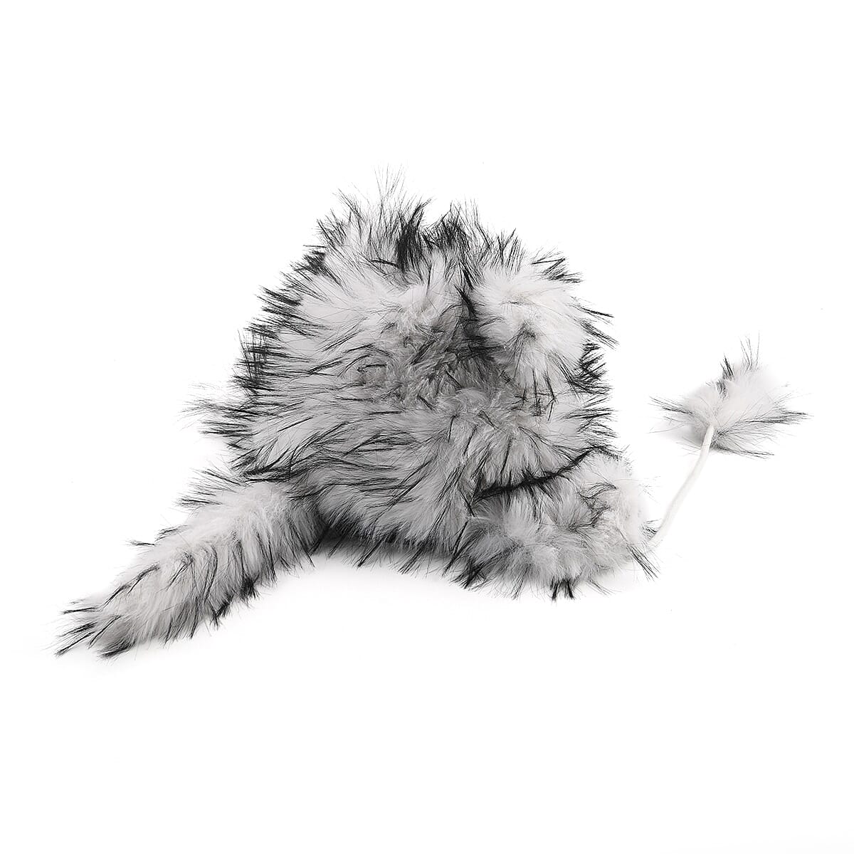 Tamsy White Hat with Bicolor Long Fur and Ears Decoration image number 3