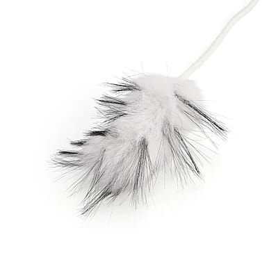 Tamsy White Hat with Bicolor Long Fur and Ears Decoration
