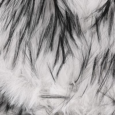 Tamsy White Hat with Bicolor Long Fur and Ears Decoration