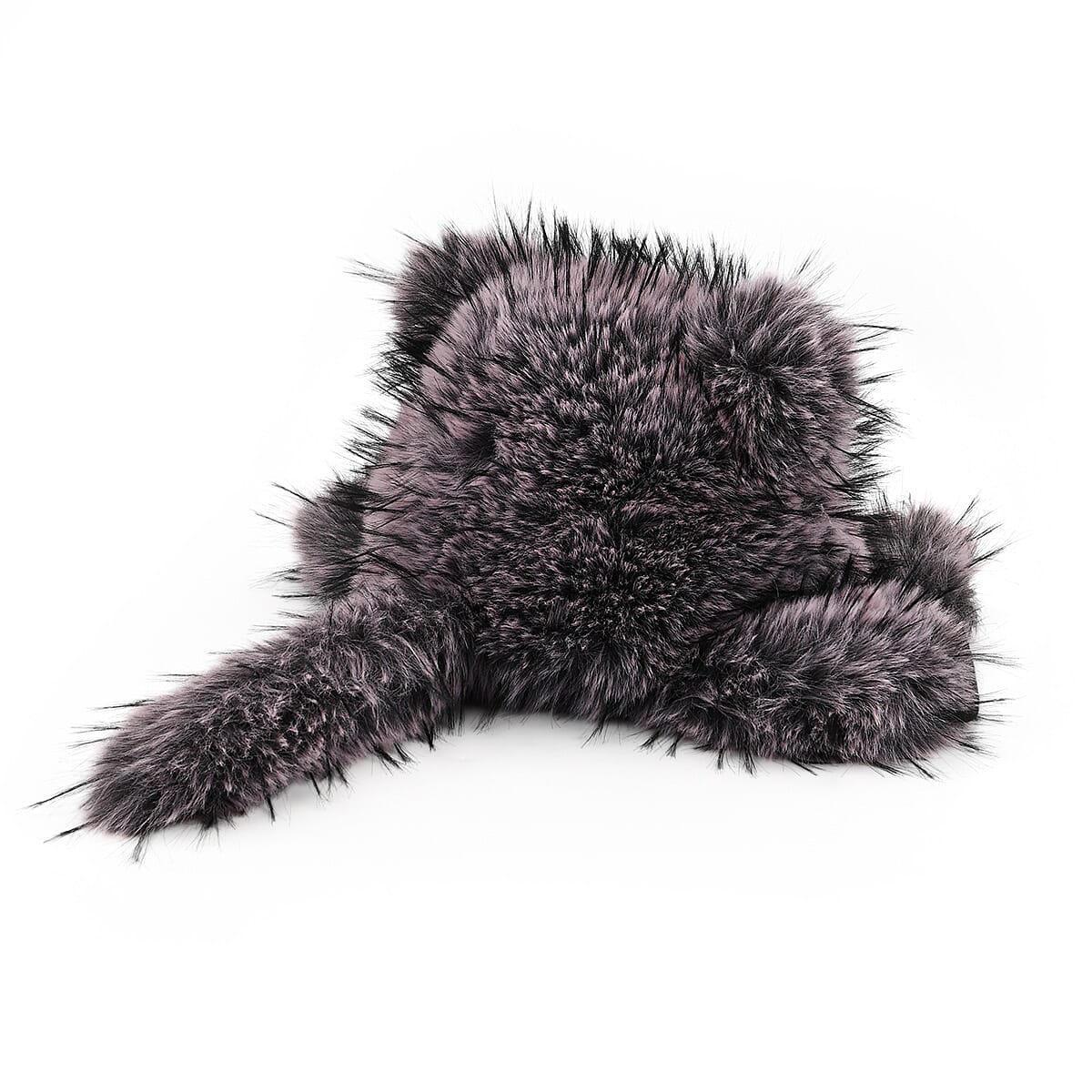 Tamsy Purple Hat with Bicolor Long Fur and Ears Decoration image number 3