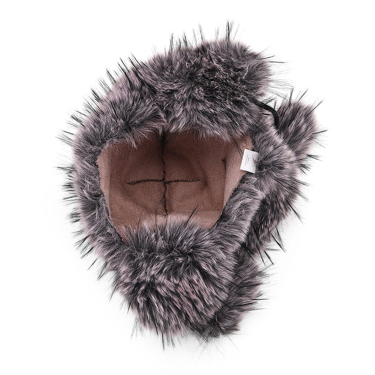 Tamsy Purple Hat with Bicolor Long Fur and Ears Decoration image number 5