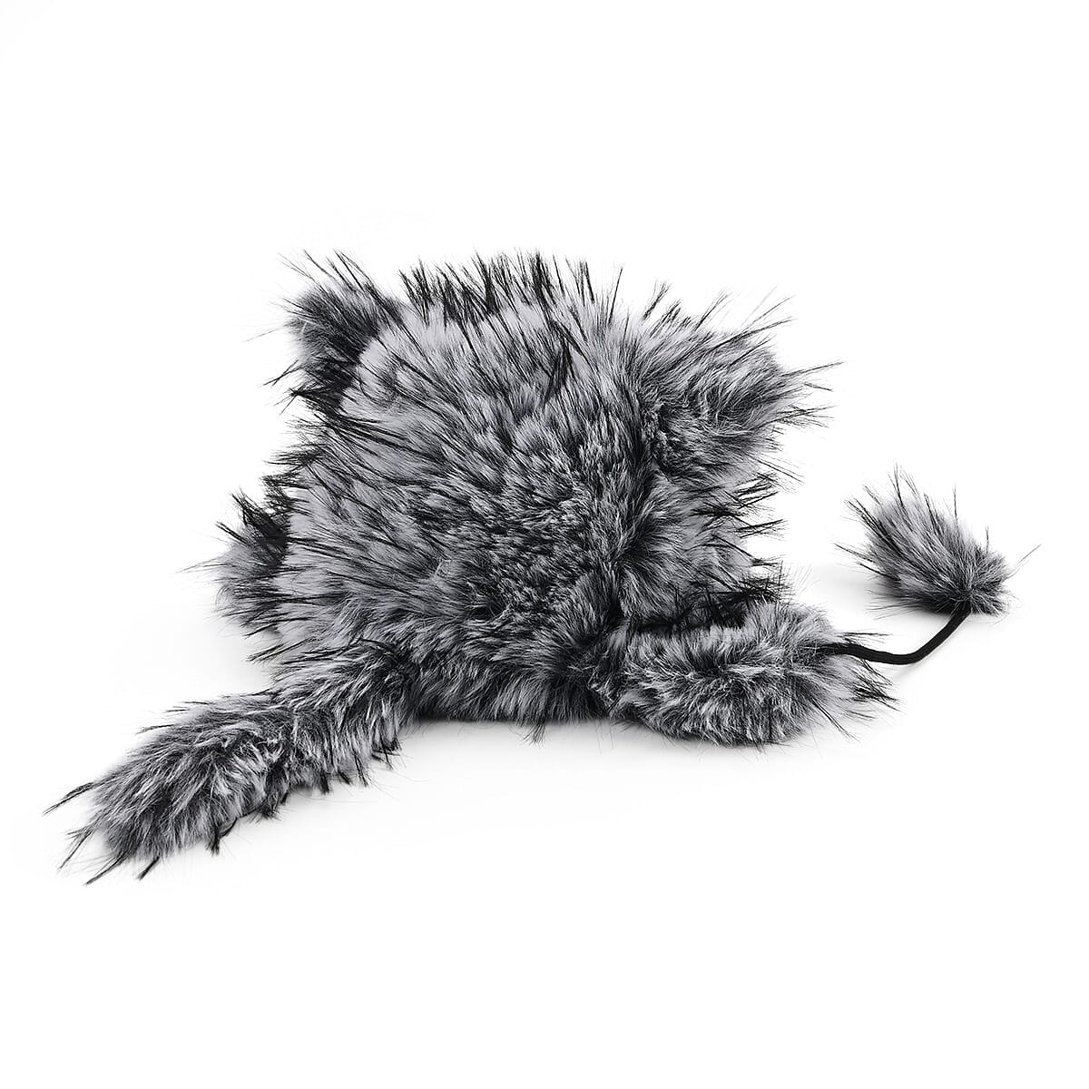 Tamsy Grey Hat with Bicolor Long Fur and Ears Decoration image number 3