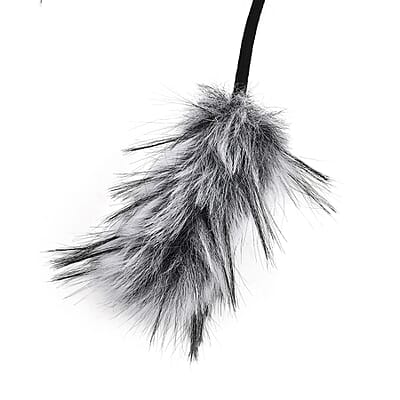 Tamsy Grey Hat with Bicolor Long Fur and Ears Decoration