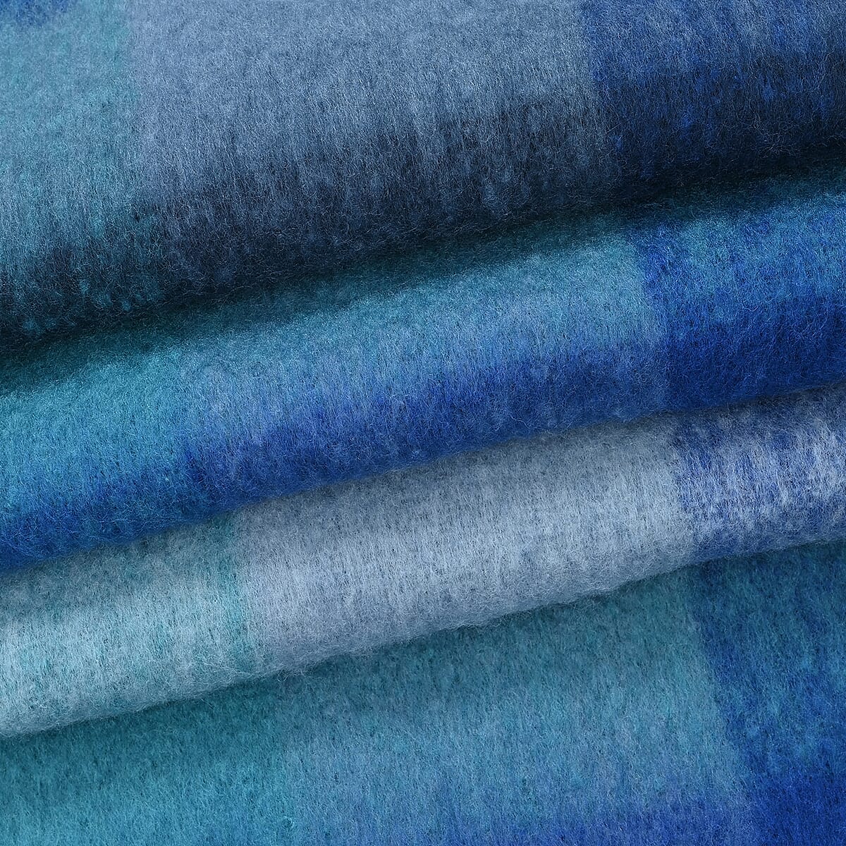 Tamsy Blue with Multi Color Scarf with Fringe image number 5