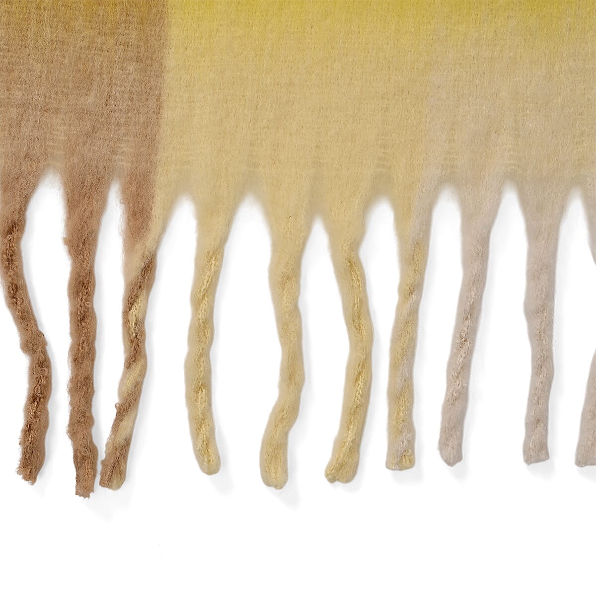 Tamsy Yellow with Multi Color Scarf with Fringe image number 4