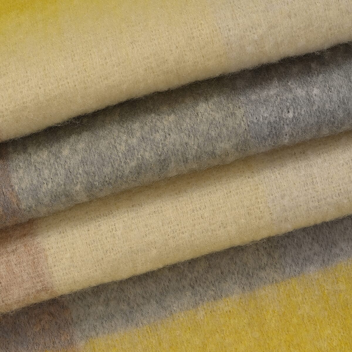 Tamsy Yellow with Multi Color Scarf with Fringe image number 5