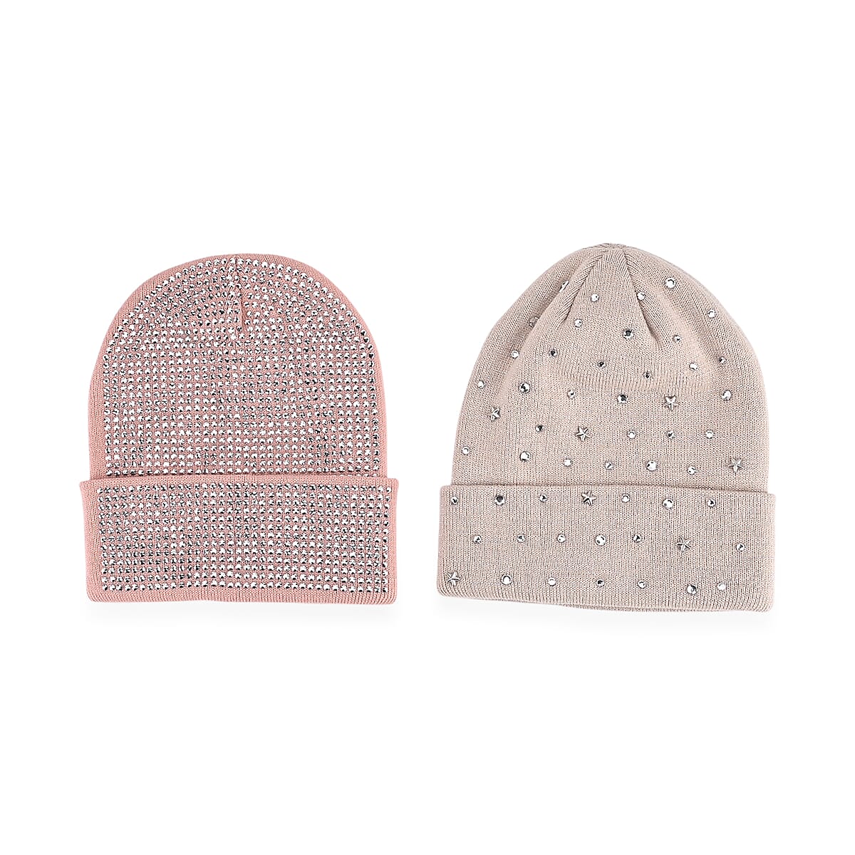 Tamsy Pink Knitted 2pcs Beanie image number 0