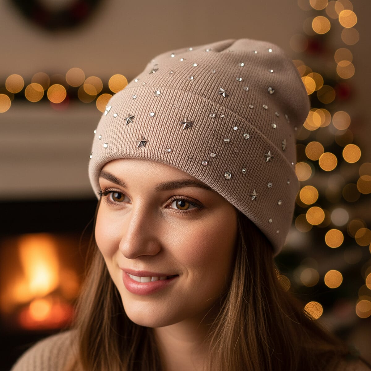 Tamsy Pink Knitted 2pcs Beanie image number 2