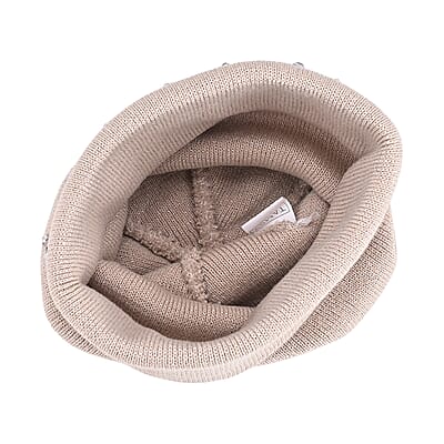 Tamsy Pink Knitted 2pcs Beanie