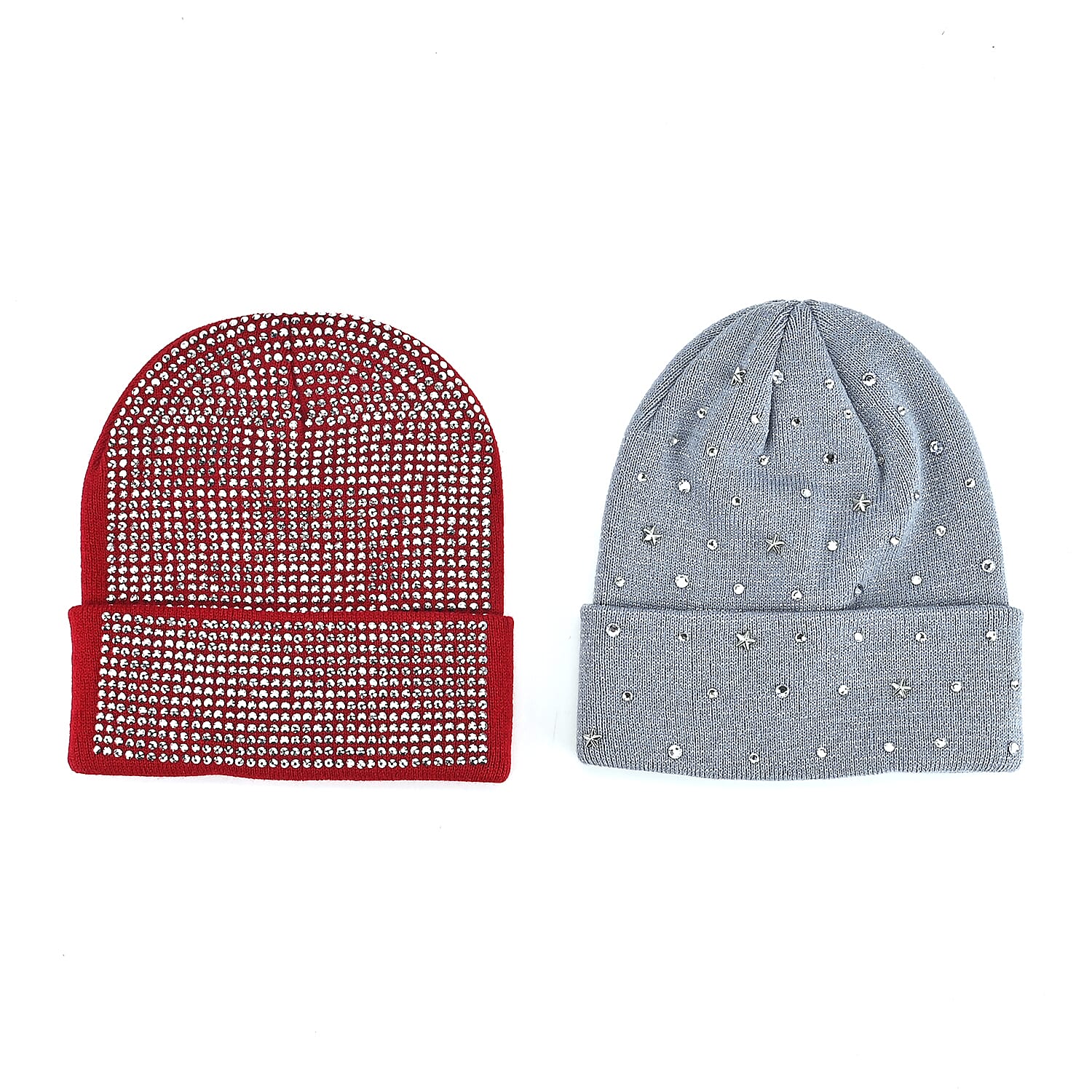 Tamsy Pink Knitted 2pcs Beanie