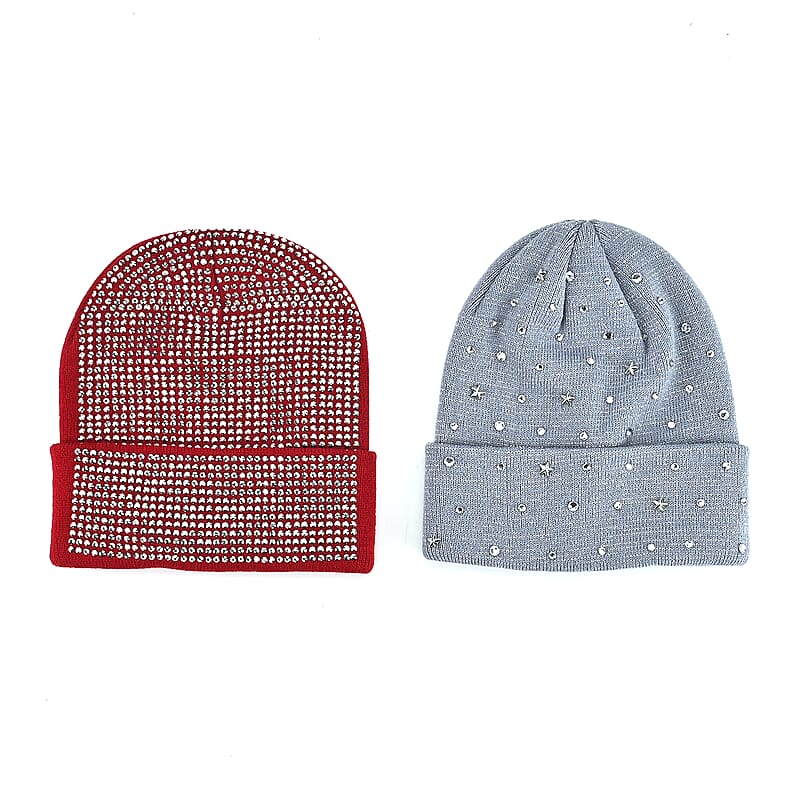 Tamsy Wine Knitted 2pcs Beanie