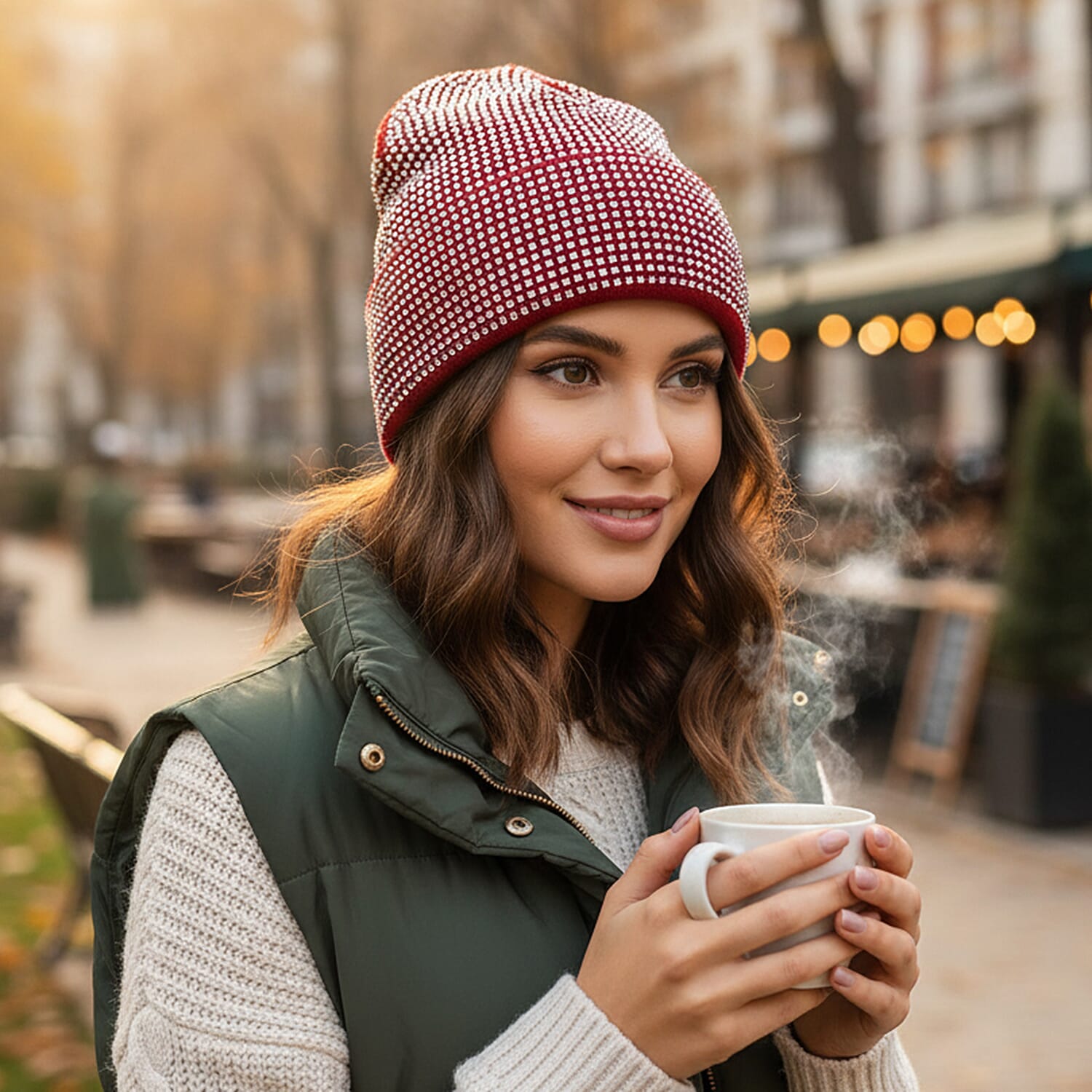 Tamsy Wine Knitted 2pcs Beanie