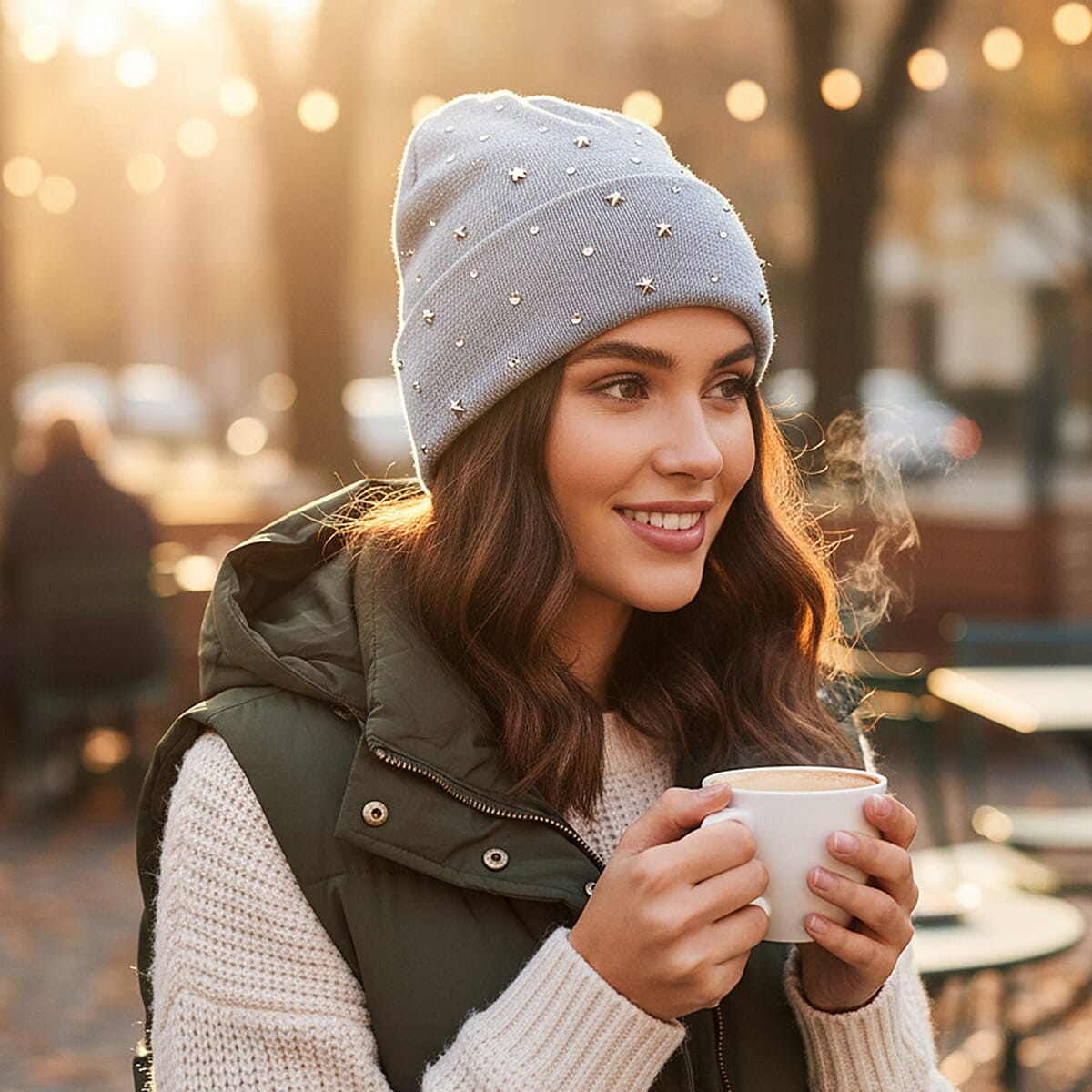 Tamsy Wine Knitted 2pcs Beanie image number 2