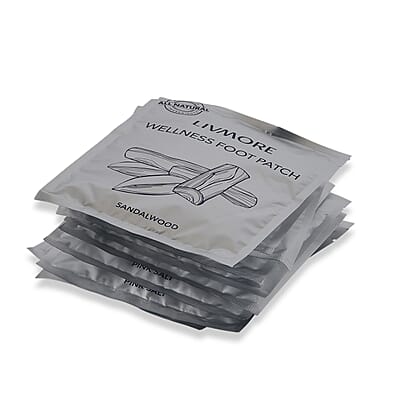 Livmore Set of 20 Detox Foot Patches - 10 pcs Sandalwood and 10 pcs Himalayan Salt